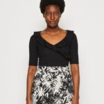 Anna Field kvinner print t-skjorte svart P266L268