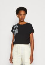 Anna Field kvinner print t-skjorte svart P266L331