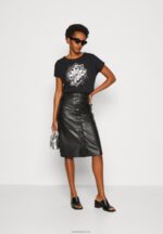 Anna Field kvinner print t-skjorte svart P266L332 - Bilde 2