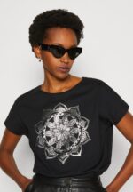 Anna Field kvinner print t-skjorte svart P266L332 - Bilde 4