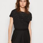 Anna Field kvinner print t-skjorte svart P266L358