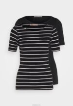 Anna Field kvinner print t-skjorte svart/svart P266L366 - Bilde 6