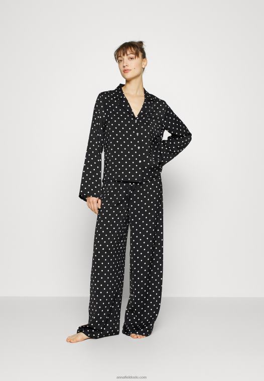 Anna Field kvinner pyjamassett sort/off-white P266L1062 - Bilde 2