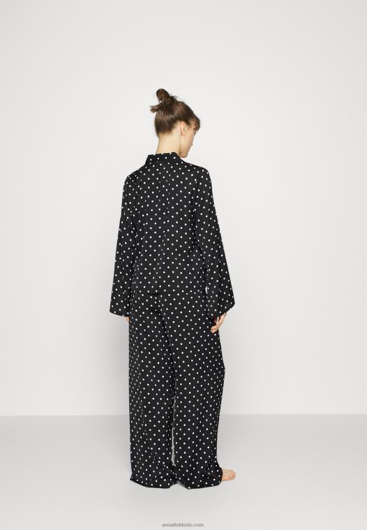 Anna Field kvinner pyjamassett sort/off-white P266L1062 - Bilde 3