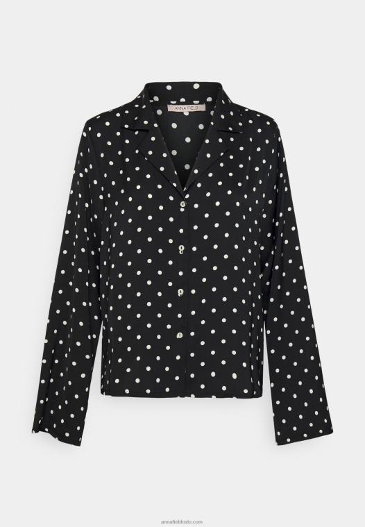 Anna Field kvinner pyjamassett sort/off-white P266L1062 - Bilde 6