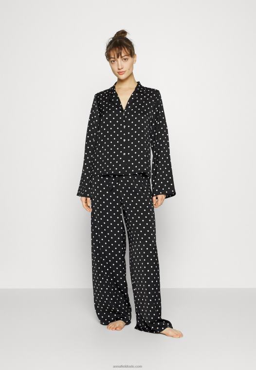 Anna Field kvinner pyjamassett sort/off-white P266L1062 - Bilde 1