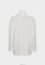 Anna Field kvinner ribbestrikket cardigan med krage off white P266L827 - Bilde 2
