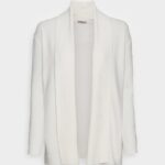 Anna Field kvinner ribbestrikket cardigan med krage off white P266L827