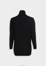Anna Field kvinner ribbestrikket foldkrage cardigan svart P266L822 - Bilde 2