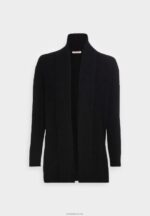 Anna Field kvinner ribbestrikket foldkrage cardigan svart P266L822