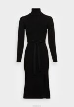 Anna Field kvinner rollkragen ripp mini strickkleid mit grtel jumper dress black P266L234