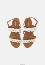 Anna Field kvinner sandaler hvit/konjakk P266L1308 - Bilde 6