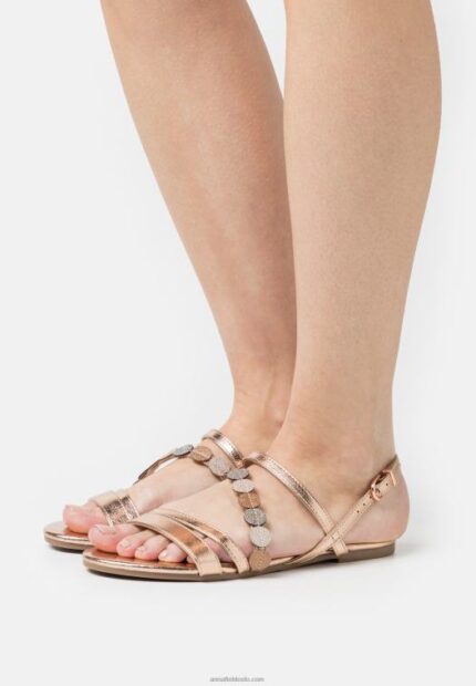 Anna Field kvinner sandaler rosa gullfarget P266L1313
