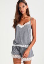 Anna Field kvinner sett pyjamassett off-white/mørkeblått P266L1060