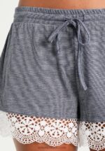 Anna Field kvinner sett pyjamassett off-white/mørkeblått P266L1060 - Bilde 7