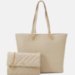 Anna Field kvinner sett tote bag beige P266L2461