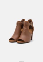 Anna Field kvinner skinn ankelmansjett sandaler cognac P266L1333 - Bilde 3