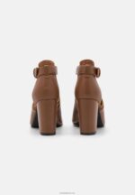 Anna Field kvinner skinn ankelmansjett sandaler cognac P266L1333 - Bilde 4