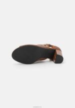 Anna Field kvinner skinn ankelmansjett sandaler cognac P266L1333 - Bilde 5