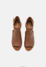 Anna Field kvinner skinn ankelmansjett sandaler cognac P266L1333 - Bilde 6