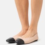 Anna Field kvinner skinn ballett pumps beige P266L2116