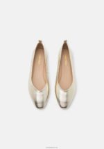 Anna Field kvinner skinn ballett pumps gull P266L2108 - Bilde 6