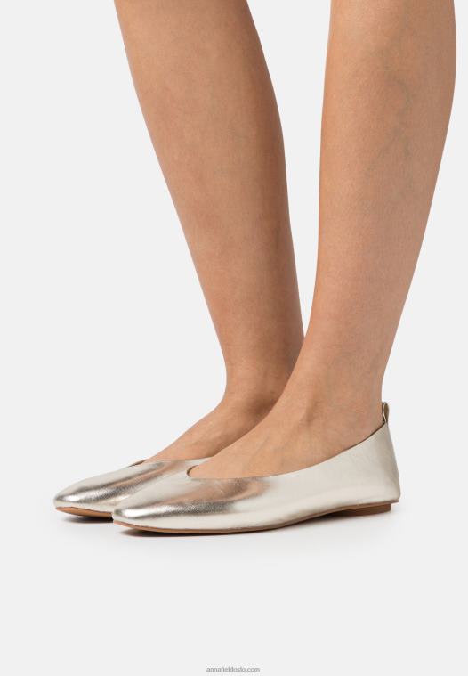 anna_field_kvinner_skinn_ballett_pumps_gull_p266l2108.jpg Anna Field kvinner skinn ballett pumps gull P266L2108 - Bilde 1
