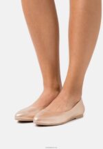 Anna Field kvinner skinn ballett pumps rosa gull farget P266L2110