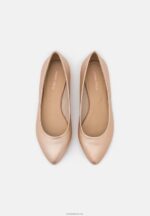 Anna Field kvinner skinn ballett pumps rosa gull farget P266L2110 - Bilde 6