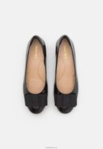 Anna Field kvinner skinn ballett pumps svart P266L2112 - Bilde 6
