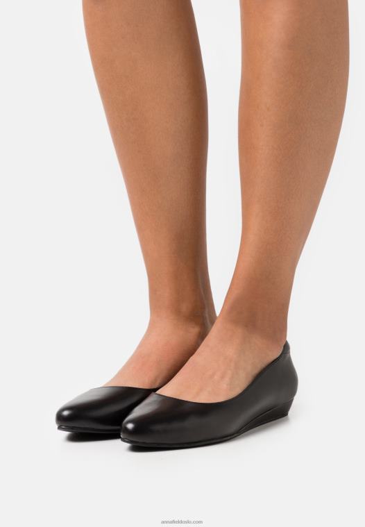 anna_field_kvinner_skinn_ballett_pumps_svart_p266l2119.jpg Anna Field kvinner skinn ballett pumps svart P266L2119 - Bilde 1