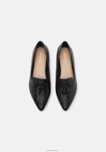 Anna Field kvinner skinn ballett pumps svart P266L2151 - Bilde 6