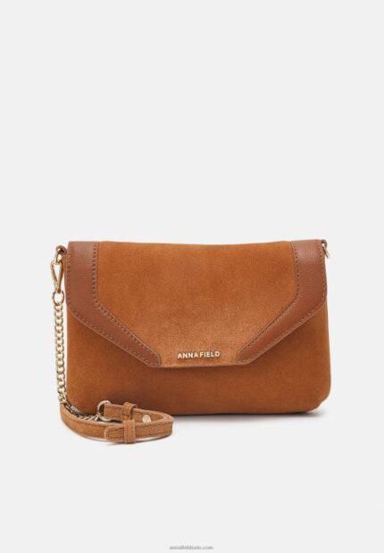 Anna Field kvinner skinn clutch cognac P266L2410