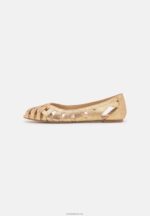 Anna Field kvinner skinn peeptoe ballet pumps gull P266L2131 - Bilde 3