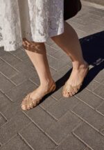 Anna Field kvinner skinn peeptoe ballet pumps gull P266L2131 - Bilde 5