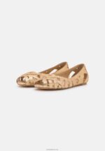 Anna Field kvinner skinn peeptoe ballet pumps gull P266L2131 - Bilde 6