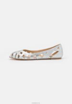 Anna Field kvinner skinn peeptoe ballet pumps sølv P266L2142 - Bilde 2
