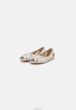 Anna Field kvinner skinn peeptoe ballet pumps sølv P266L2142 - Bilde 3