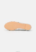 Anna Field kvinner skinn peeptoe ballet pumps sølv P266L2142 - Bilde 5