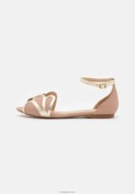 Anna Field kvinner skinn peeptoe ballett pumps lys rosa P266L2109 - Bilde 2