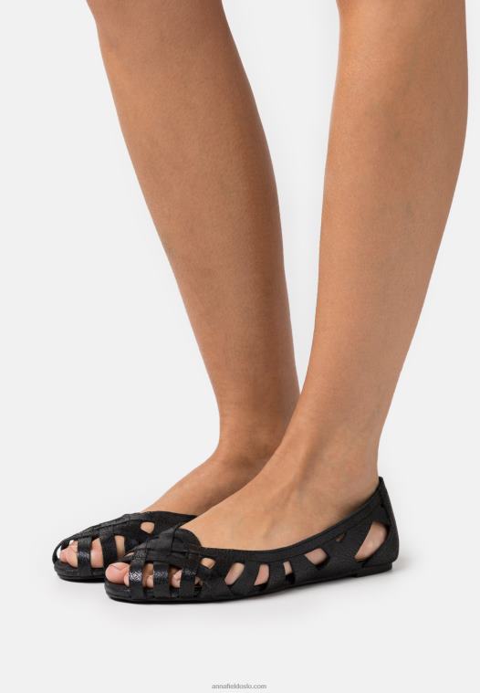 anna_field_kvinner_skinn_peeptoe_ballett_pumps_svart_p266l2148.jpg Anna Field kvinner skinn peeptoe ballett pumps svart P266L2148 - Bilde 1