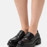 Anna Field kvinner skinn slip-ons svart P266L1817