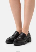 Anna Field kvinner skinn slip-ons svart P266L1817