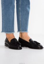 Anna Field kvinner skinn slip-ons svart P266L1829