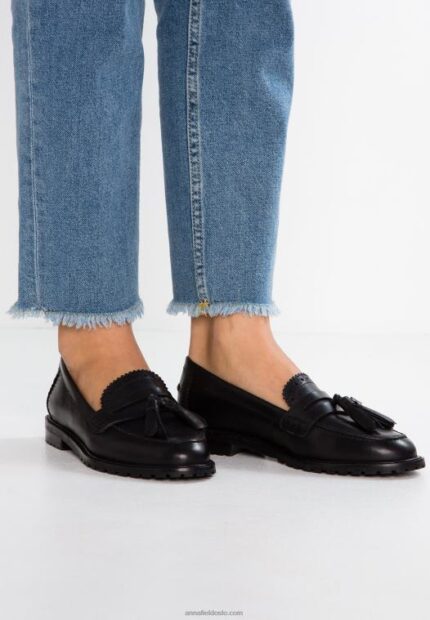Anna Field kvinner skinn slip-ons svart P266L1829