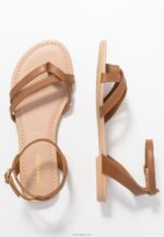Anna Field kvinner skinn t-bar sandaler cognac P266L1513 - Bilde 4