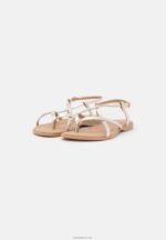 Anna Field kvinner skinn t-bar sandaler gull P266L1522 - Bilde 3