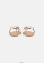 Anna Field kvinner skinn t-bar sandaler gull P266L1522 - Bilde 4