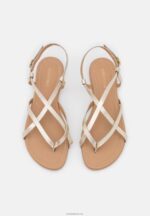 Anna Field kvinner skinn t-bar sandaler gull P266L1522 - Bilde 6