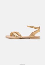 Anna Field kvinner skinn t-bar sandaler gull P266L1529 - Bilde 2
